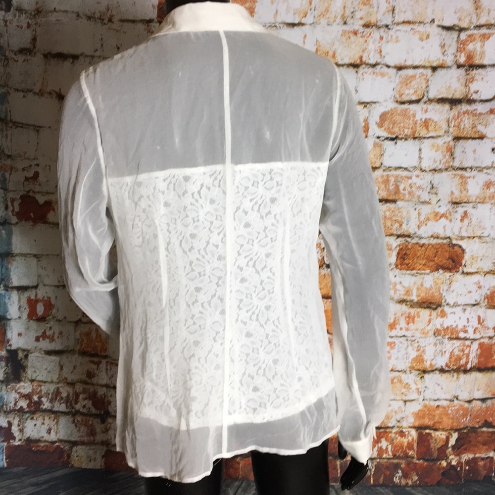 Bailey 44 Sheer Collared Button Up With Lace - image 5